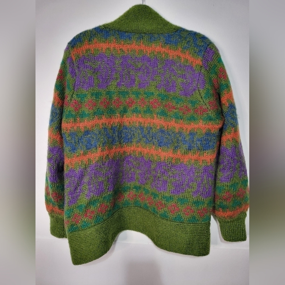 Green Women's Sweater Cardigan Cottagecore Grannycore Med - Picture 3 of 8